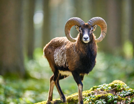 Mouflon (Ovis orientalis) in the forestの素材