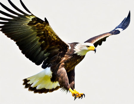 Bald Eagle (Haliaeetus leucocephalus) in flightの素材