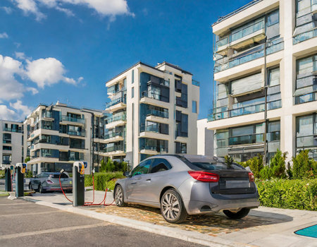 Modern apartment buildings in the city. Modern architecture in the city.の素材