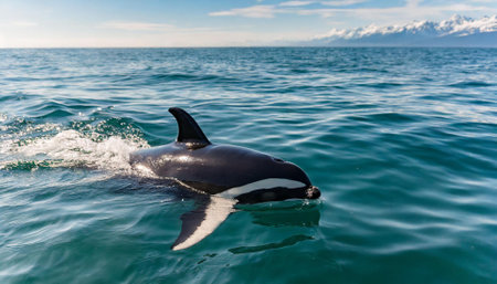 Orca killer whale (Orcinus orca) in the oceanの素材