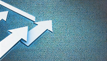White arrows on a blue background. 3d rendering. Computer digital drawing.の素材