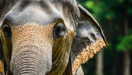 Asian elephant in Chiangmai, Thailand. Close-upの素材
