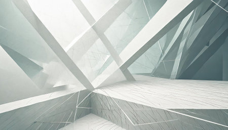 Abstract modern architecture background, empty open space interior. 3D renderingの素材