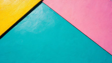 Colorful background with copy space. Blue, yellow and pink colors.の素材