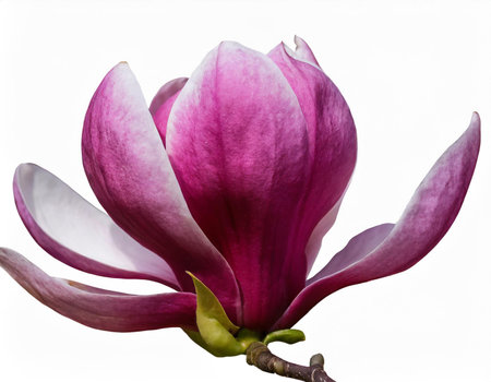 Magnolia flower isolated on white background. Magnolia tree blossoming.の素材