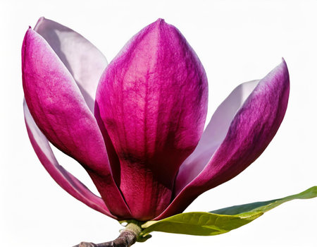 Magnolia flower isolated on white background. Beautiful magnolia flower close up.の素材