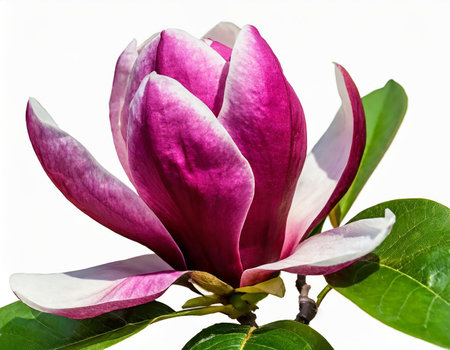 Magnolia flower isolated on white background. Beautiful magnolia flower.の素材