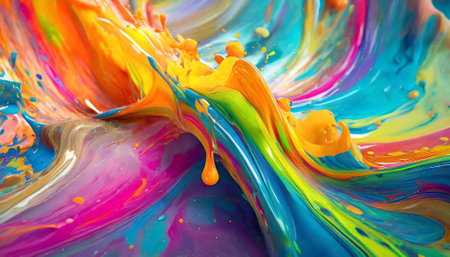 Colorful paint mixing on the water. Abstract background for design.の素材