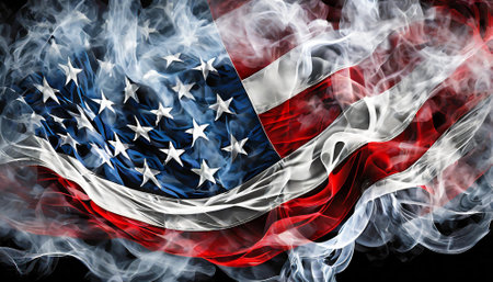 United States of America smoke flag, United States of America flag backgroundの素材