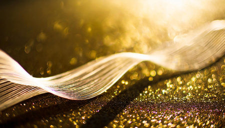abstract gold background with bokeh defocused lights and shadowの素材