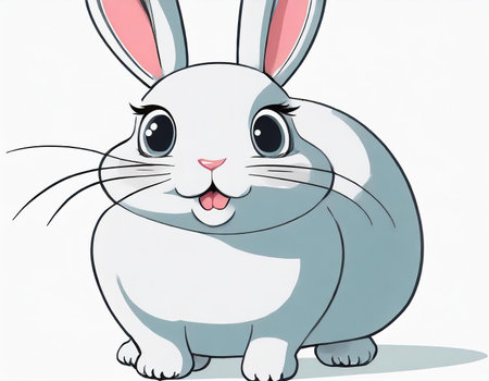 rabbit on white background, vector illustration, eps 10.の素材