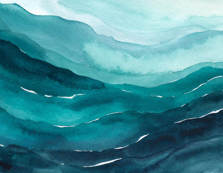 Abstract watercolor background. Hand-drawn illustration. Watercolor texture.の素材