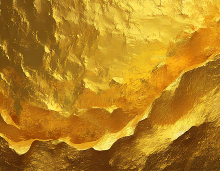 Abstract golden background. Computer generated illustration. 3D fractal.の素材