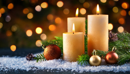 beautiful christmas candles cardの素材