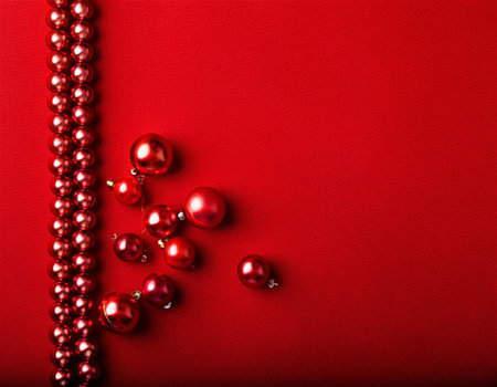 red background with beadsの素材