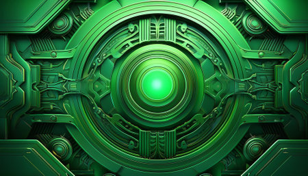 Abstract green technology background. 3d rendering abctract background.の素材
