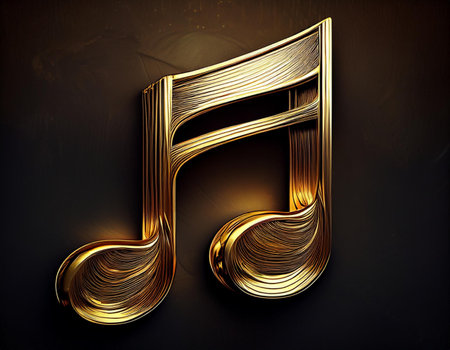 music note on the dark background. 3d illustration for your designの素材
