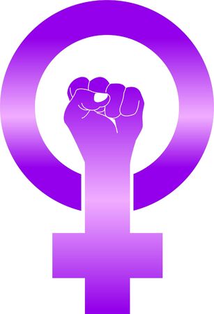Vector image of feminist fight symbol with fistのイラスト素材