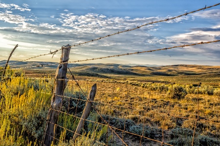 Early morning light shines on the   great divide  in northwester Colorado の写真素材