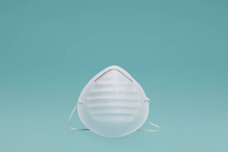 Facemask or mouthpiece to protect against infection with a blue backgroundの写真素材