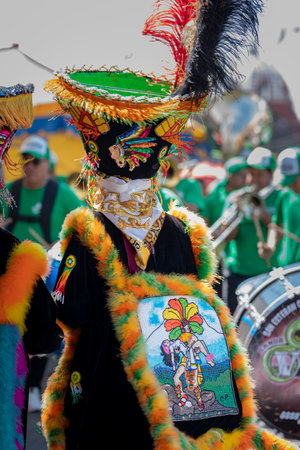 Mexico, State of Mexico-29-01-2023: Traditional dance of the Chinelos, Mexican traditions.のeditorial素材