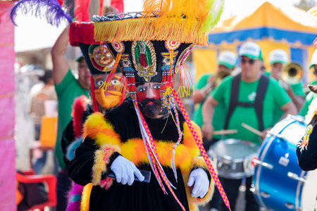 Mexico, State of Mexico-29-01-2023: Traditional dance of the Chinelos, Mexican traditions.のeditorial素材