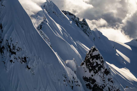 Aerial Landscape View of Tentalus Range in Squamish, British Columbia, Canada.
