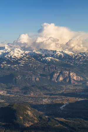 Aerial view of Squamish City in British Columbia, Canada.の写真素材