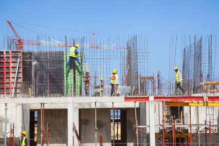 Playa Ancon, Trinidad, Cuba - June 6, 2019: Industrial Construction Site of a new resort on the beach during a sunny summer day.のeditorial素材