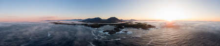 Ucluelet, Vancouver Island, British Columbia, Canada. Aerial Panoramic View of a Small Town near...