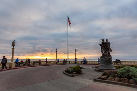 Seaside, Oregon, United States of America - September 6, 2019: Beautiful View of the Seaside Beach during a dramatic and colorful summer sunset.のeditorial素材