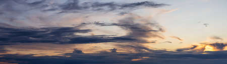 Beautiful Panoramic View of Cloudscape during a colorful summer sunset. Taken on the West Coast of...