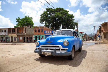 Trinidad, Cuba - June 08, 2019: Street View of a small Cuban Town during a vibrant sunny day.のeditorial素材