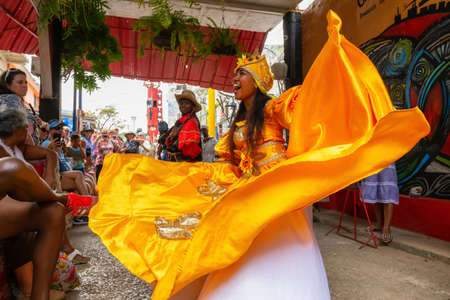 Havana, Cuba - May 29, 2019: Cuban people are performing an African Dance in the Old Havana City, Capital of Cuba, during a bright and sunny day.のeditorial素材