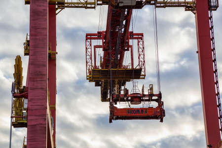 Vancouver, BC, Canada - December 24, 2018: Loading crane at the Port of Vancouver .のeditorial素材