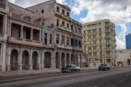 Havana, Cuba - May 12, 2019: Beautiful view of the Old Havana City during a cloudy and sunny day.のeditorial素材