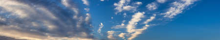 Beautiful Panoramic View of colorful cloudscape during dramatic sunset. Taken in White Rock,...