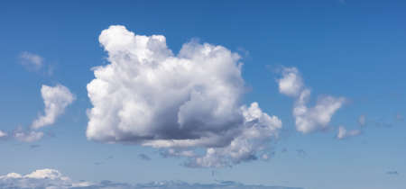Panoramic View of Cloudscape during a colorful and sunny spring day. Taken on the West Coast of...