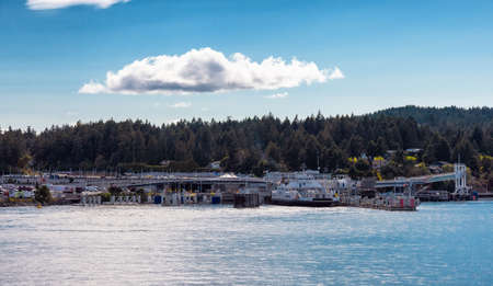 Victoria, Vancouver Island, British Columbia, Canada - August 7, 2021: BC Ferries Terminal in Swartz...