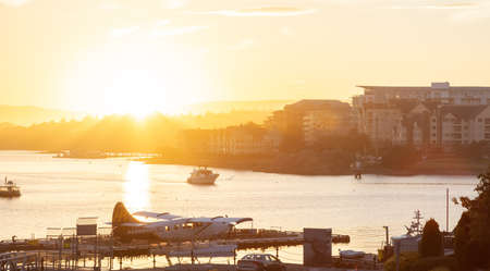 Downtown Victoria, Vancouver Island, British Columbia, Canada - August 18, 2021: Harbour Air...