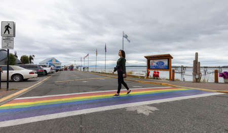Sidney, Victoria, Vancouver Island, British Columbia, Canada - August 16, 2021: Scenic View of The...