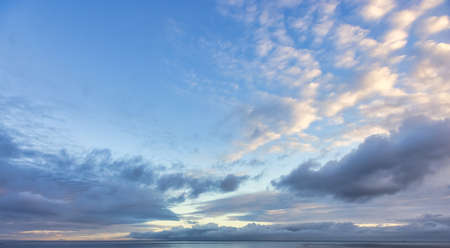 View of colorful cloudscape during dramatic Sunrise. Taken on West Coast of Vancouver Island, British Columbia, Canada. Nature Backgroundの写真素材