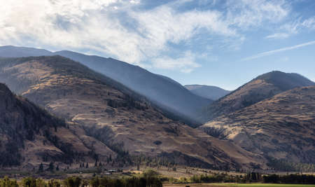 Canadian Mountain Landscape in the desert countryside area. Near Osoyoos, British Columbia, Canada.の写真素材