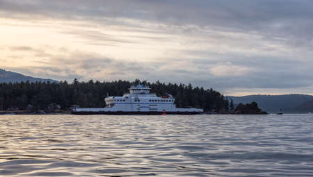 Victoria, Vancouver Island, British Columbia, Canada - August 20, 2021: BC Ferries Boat Arriving to...