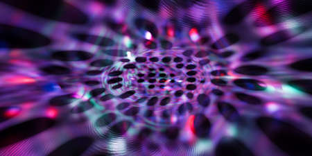 Abstract 3d Rendering. Red and Blue Light. Patterns. Digital Background