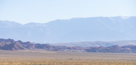 Desert Mountain Nature Landscape. Sunny Blue Sky. Nevada, United States of America. Nature Background.の写真素材