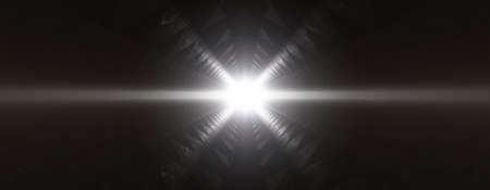 Dark abstract Sci Fi Triangle background. Glowing Light Rays. 3d Rendering