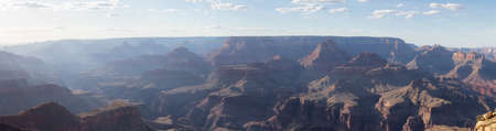 Desert Rocky Mountain American Landscape. Cloudy Sunny Sky. Grand Canyon National Park, Arizona, United States. Nature Background Panoramaの写真素材