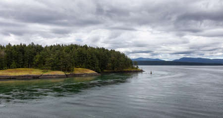 Canadian Landscape by the ocean and mountains. Summer Season. Gulf Islands near Vancouver Island,...