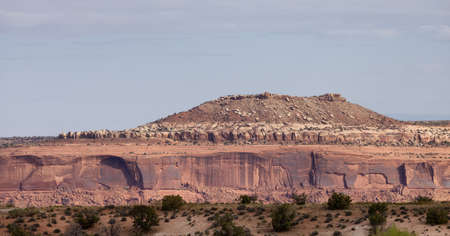 American Landscape in the Desert with Red Rock Mountain Formations. Utah, United States of America.の写真素材